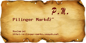 Pilinger Markó névjegykártya